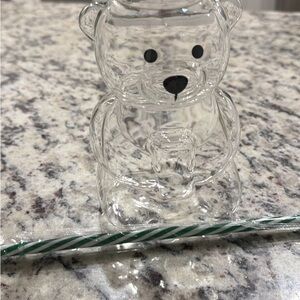 Clear Glass Bear Shaped Jar